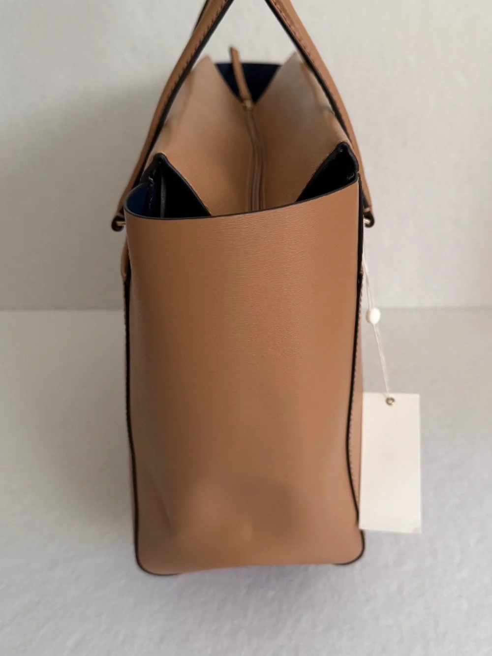 NWT Tory Burch Large Parker Leather Tote Bag in Cardamom Royal Navy Style 37169